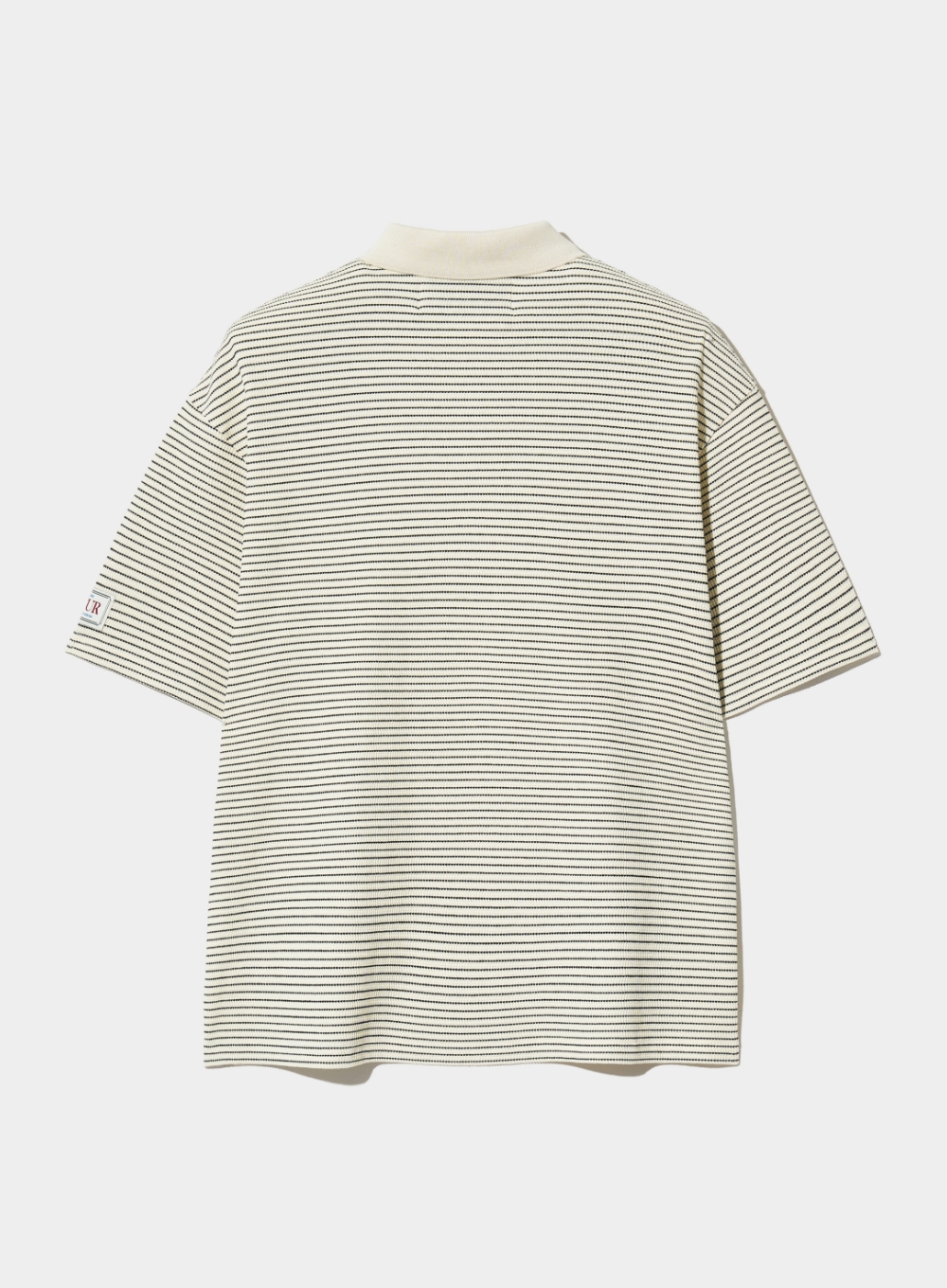 [6월 19일 예약배송] Stripe Collar T-Shirt - Ivory Black