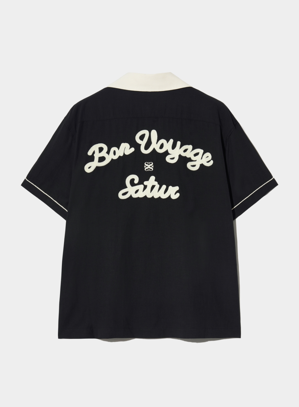 Bon Voyage Layerd Half Shirt - Ivory Black
