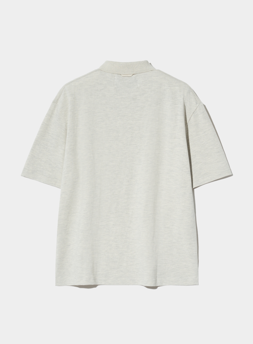Basic Pique Polo T-Shirt - Melange Ivory