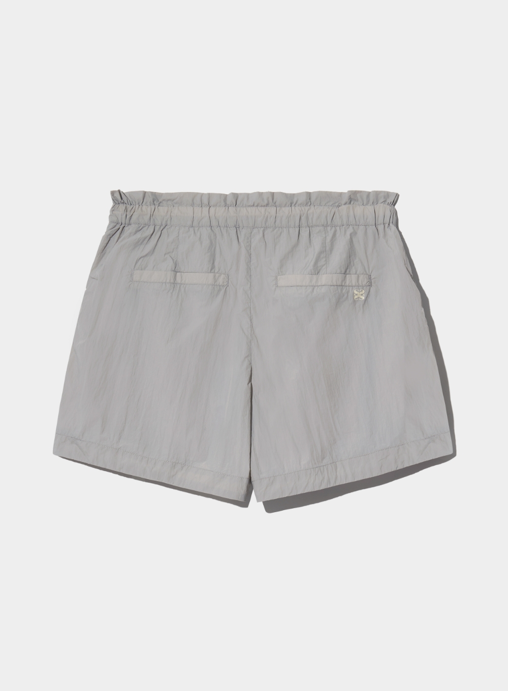 (W) Nylon shirring Flare Banding Shorts - Quiet Gray