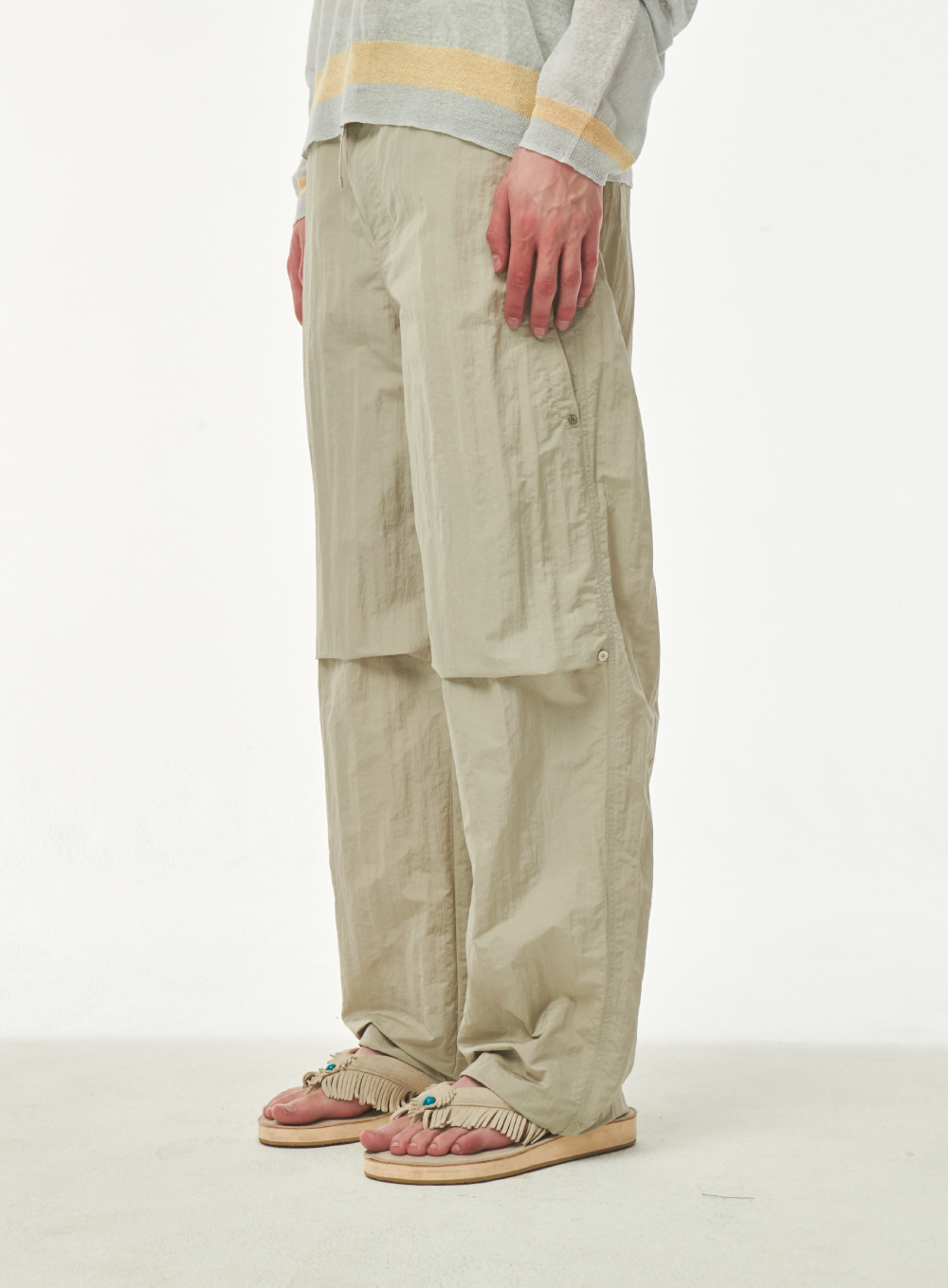 Torino Parachute Wide Pants - Mud Khaki