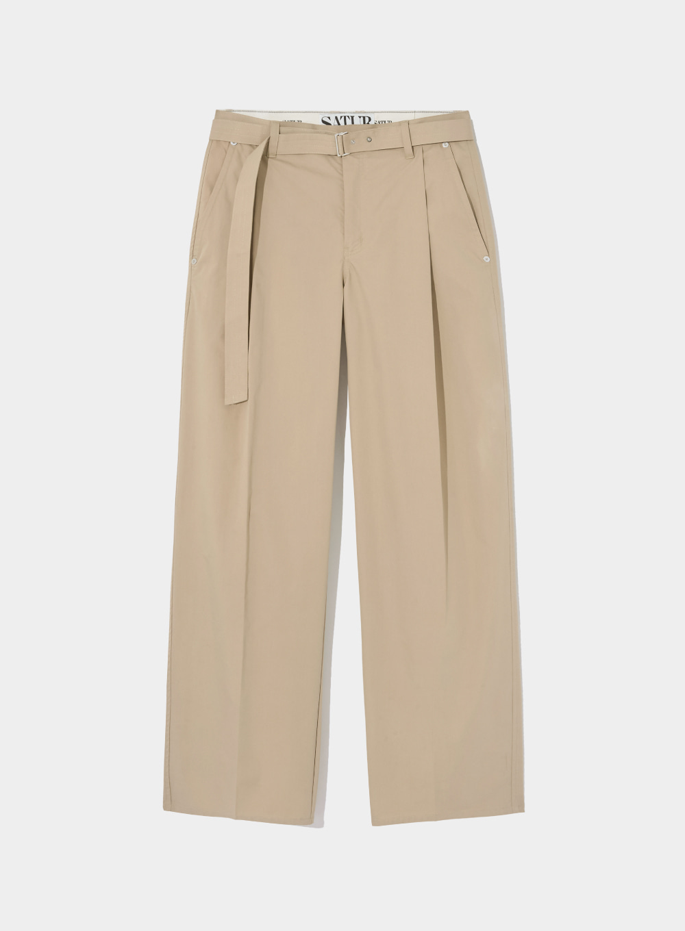 Tallinn One Tuck Tailored Belted Chino Pants - Heritage Beige