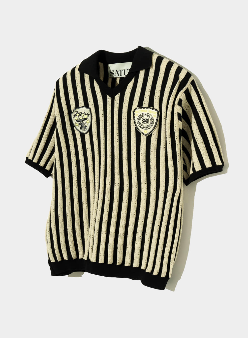 Citron Verre Wappen Collar Football Half Knit - Resort Black