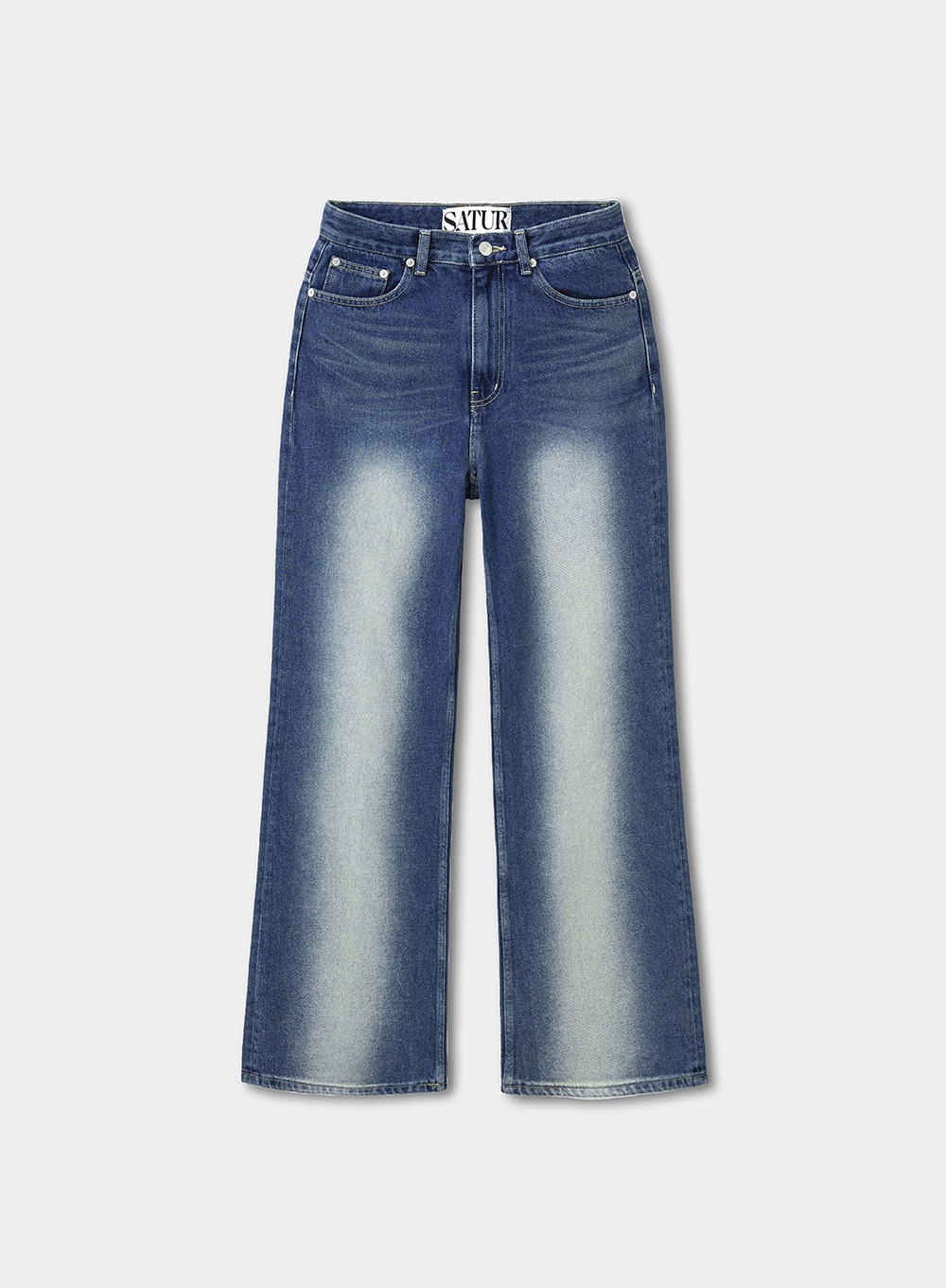 Brooklyn Newtro Washed Semi Flare Pants - Retro Blue