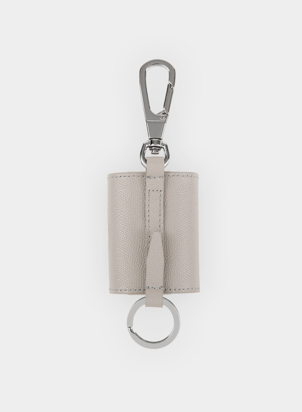Satur Keyring Leather Airpods Case - Mud Gray