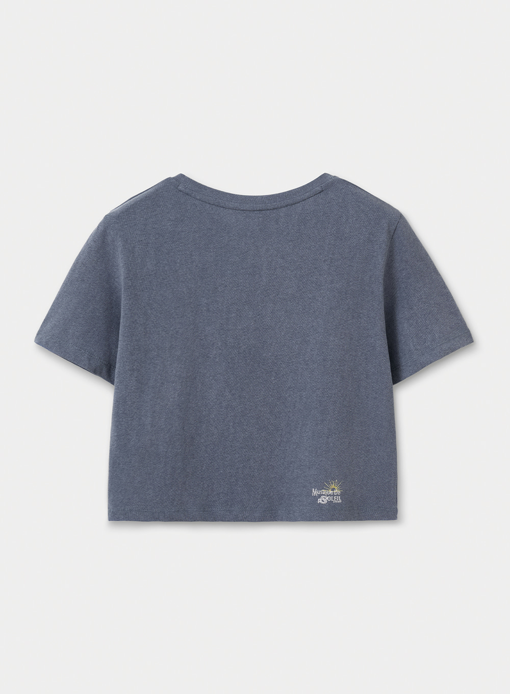 [Piscess X Satur Woman]Sun-Up Crop T-Shirts - Fade Navy