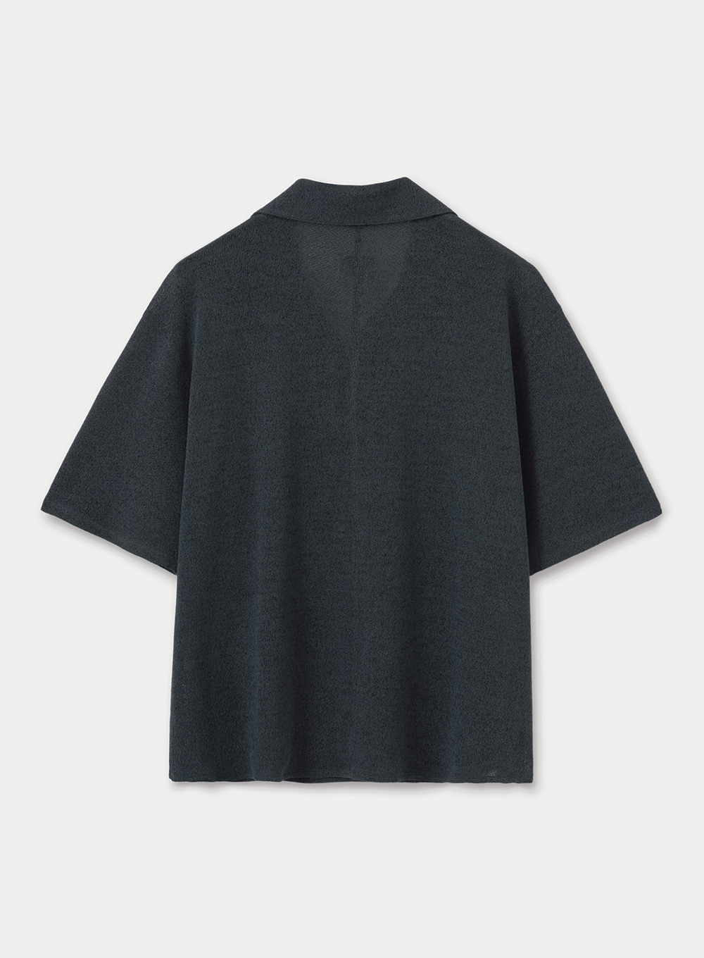 [Piscess X Satur Woman]Soleil Knit Half Shirts - Fade Navy