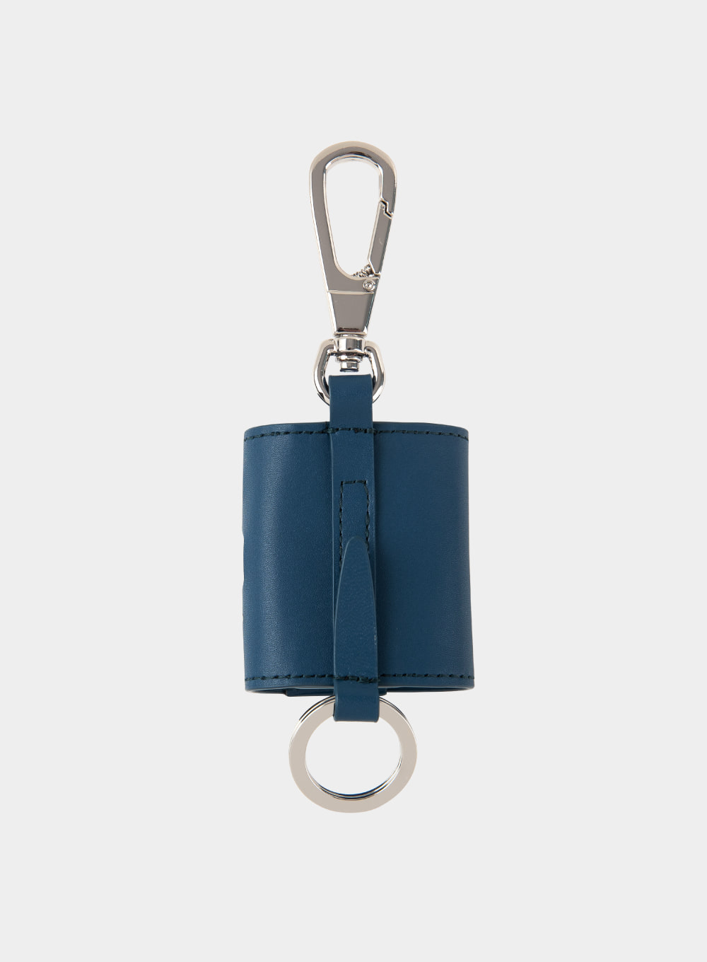 Satur Keyring Leather Airpods Case - Navy Peony