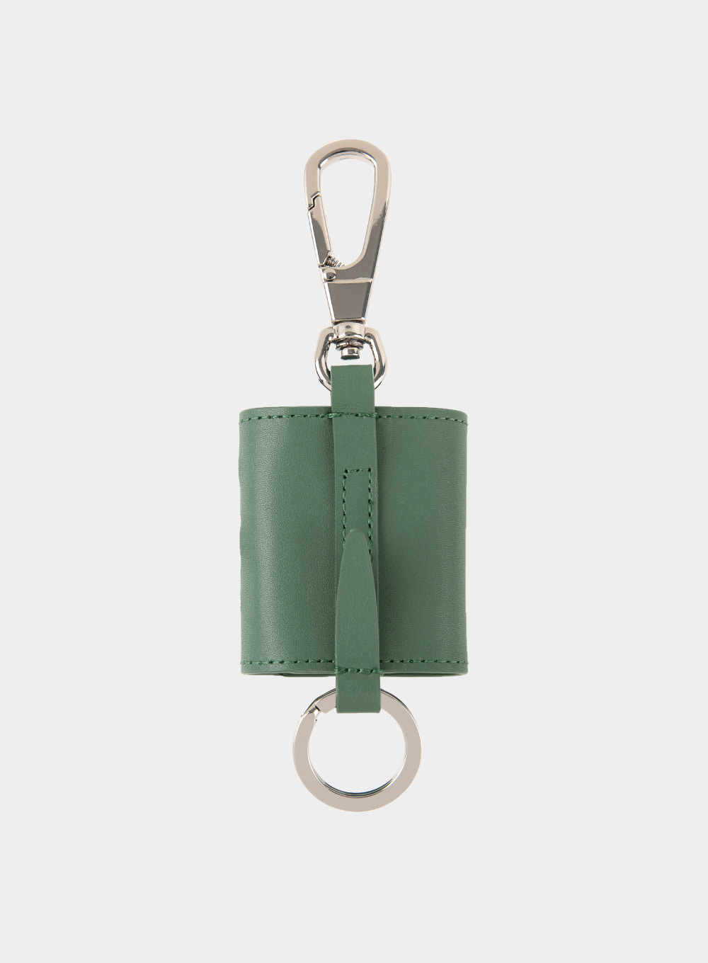 Satur Keyring Leather Airpods Case - Sage Green