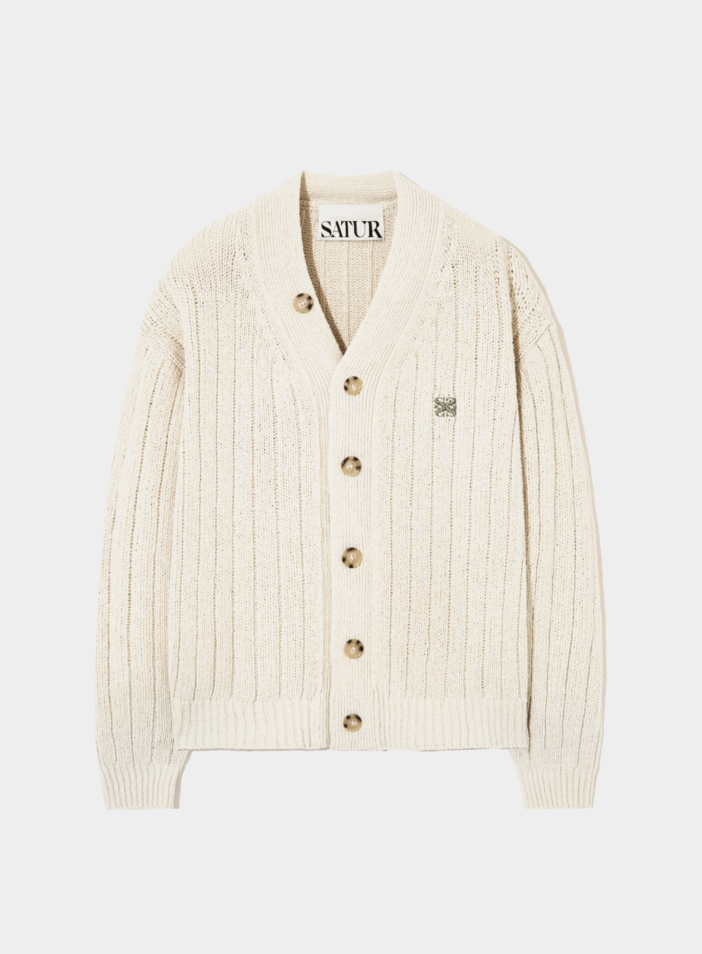 Faro Over Size Boucle Cardigan - Lucent Ivory