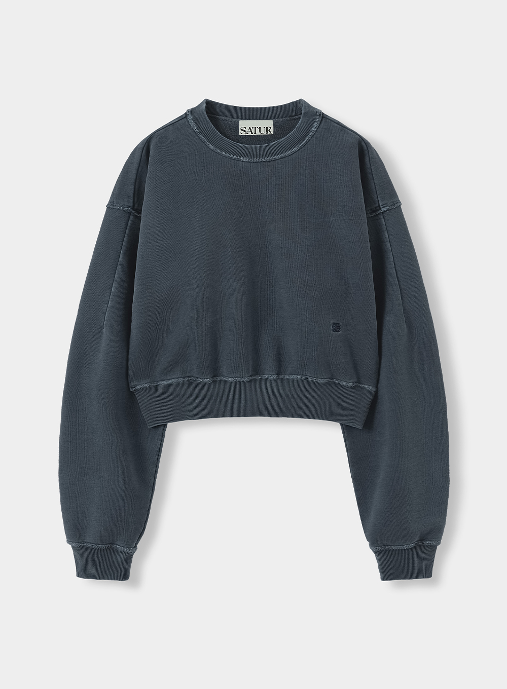 [10월 6일 예약배송] Wells Crop Sweatshirt - Vintage Navy