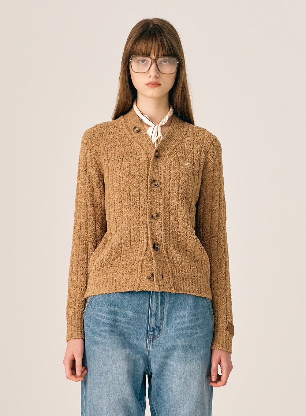 (W) Faro Over Size Wool Blend Cardigan - Organic Beige