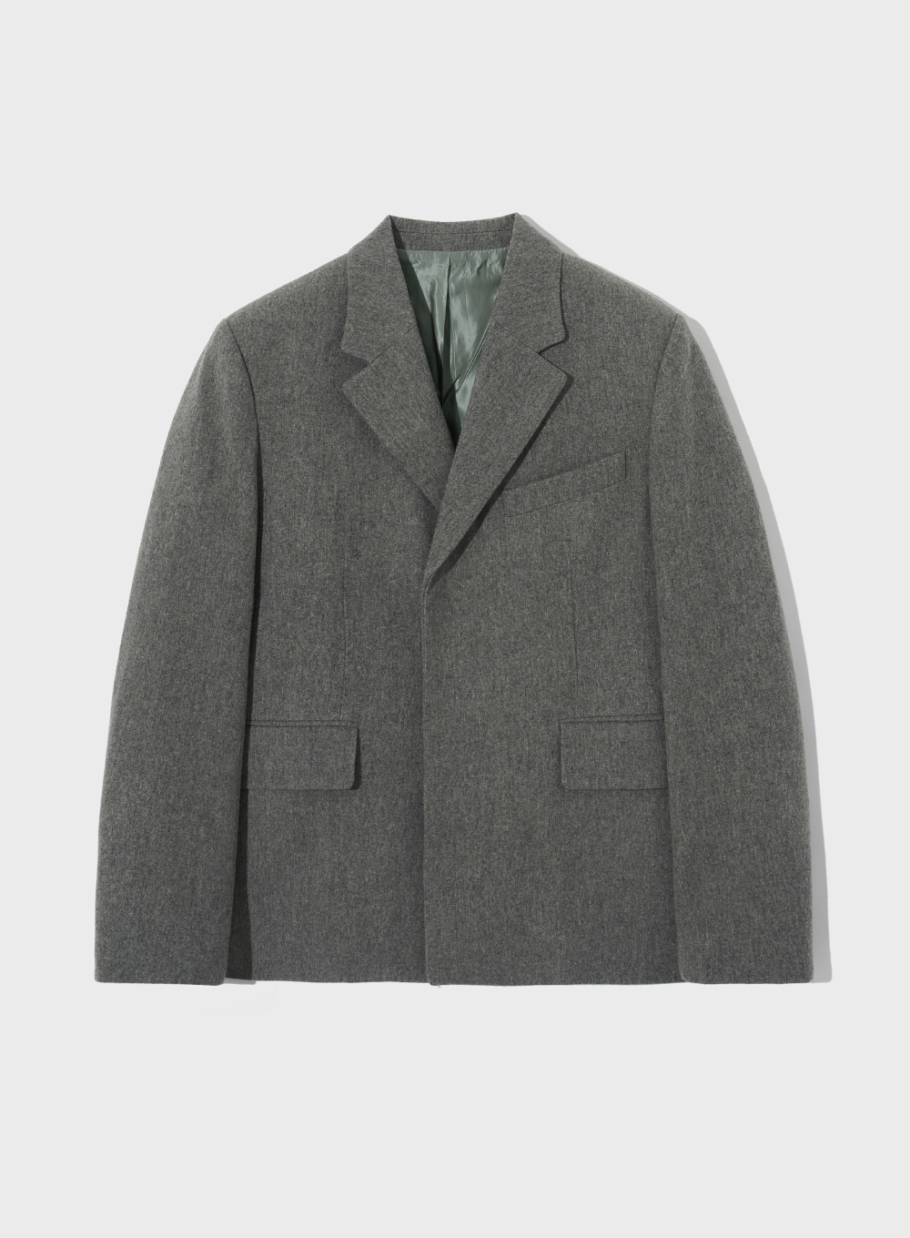 Modern Classic 2-Button Wool Jacket - Deep Gray