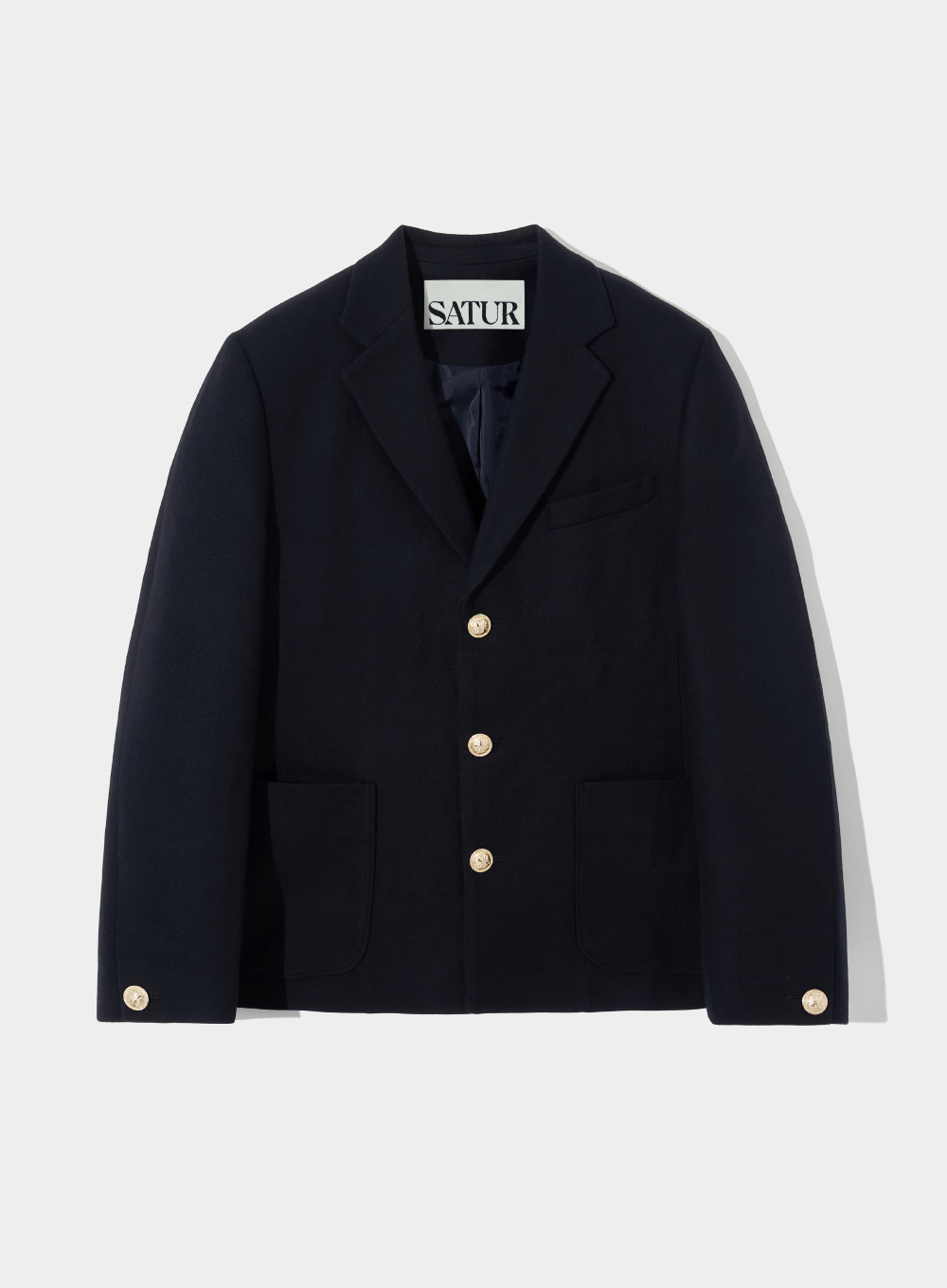 Classic 3-Button Wool Jacket - Classic Navy