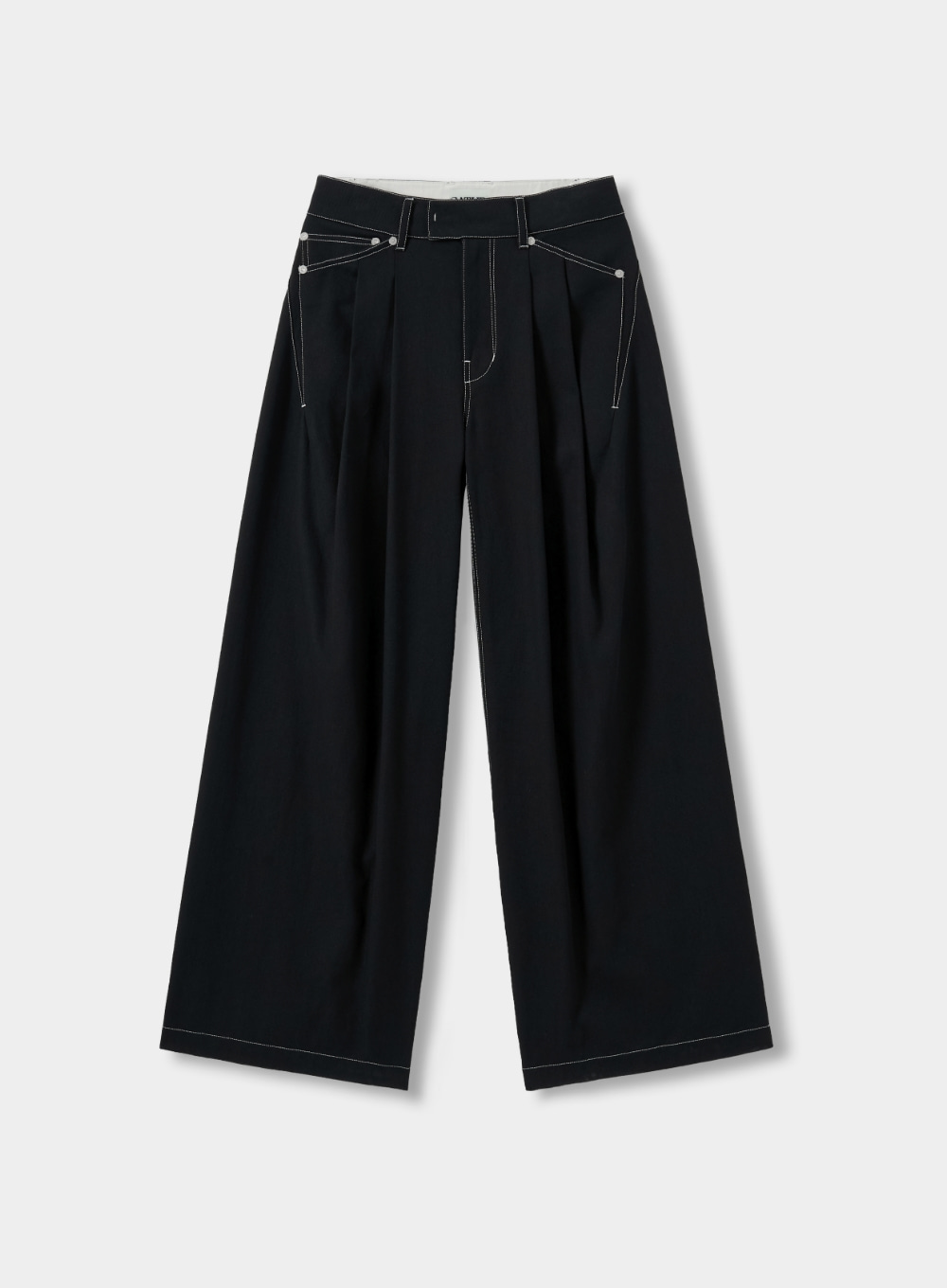 Norwell Wide Two Tuck Chino Pants - Classic Black