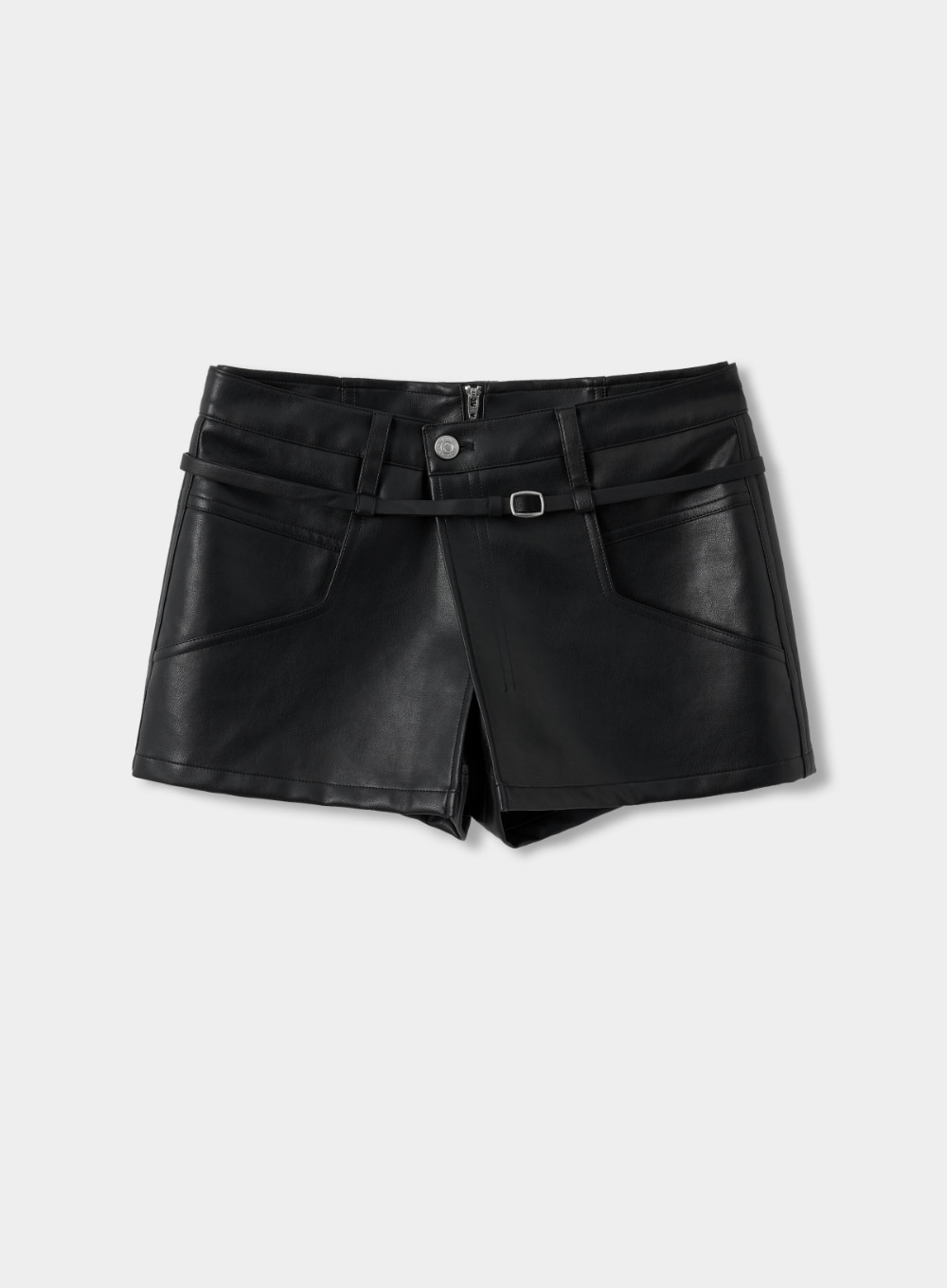 Pitton Leather Skirt Pants - Organic Black
