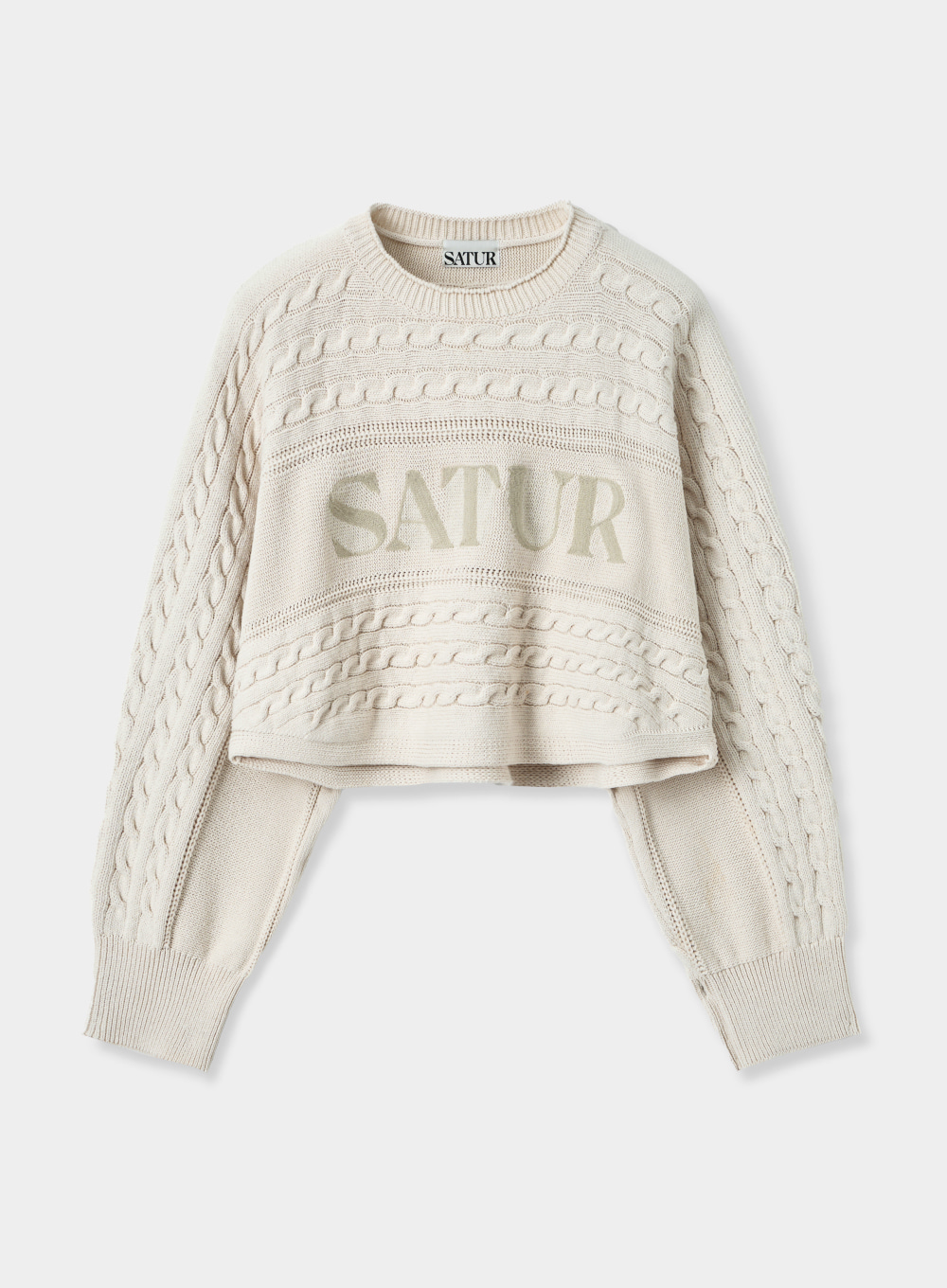 Shelton Cable Crop Knit - Cream Ivory