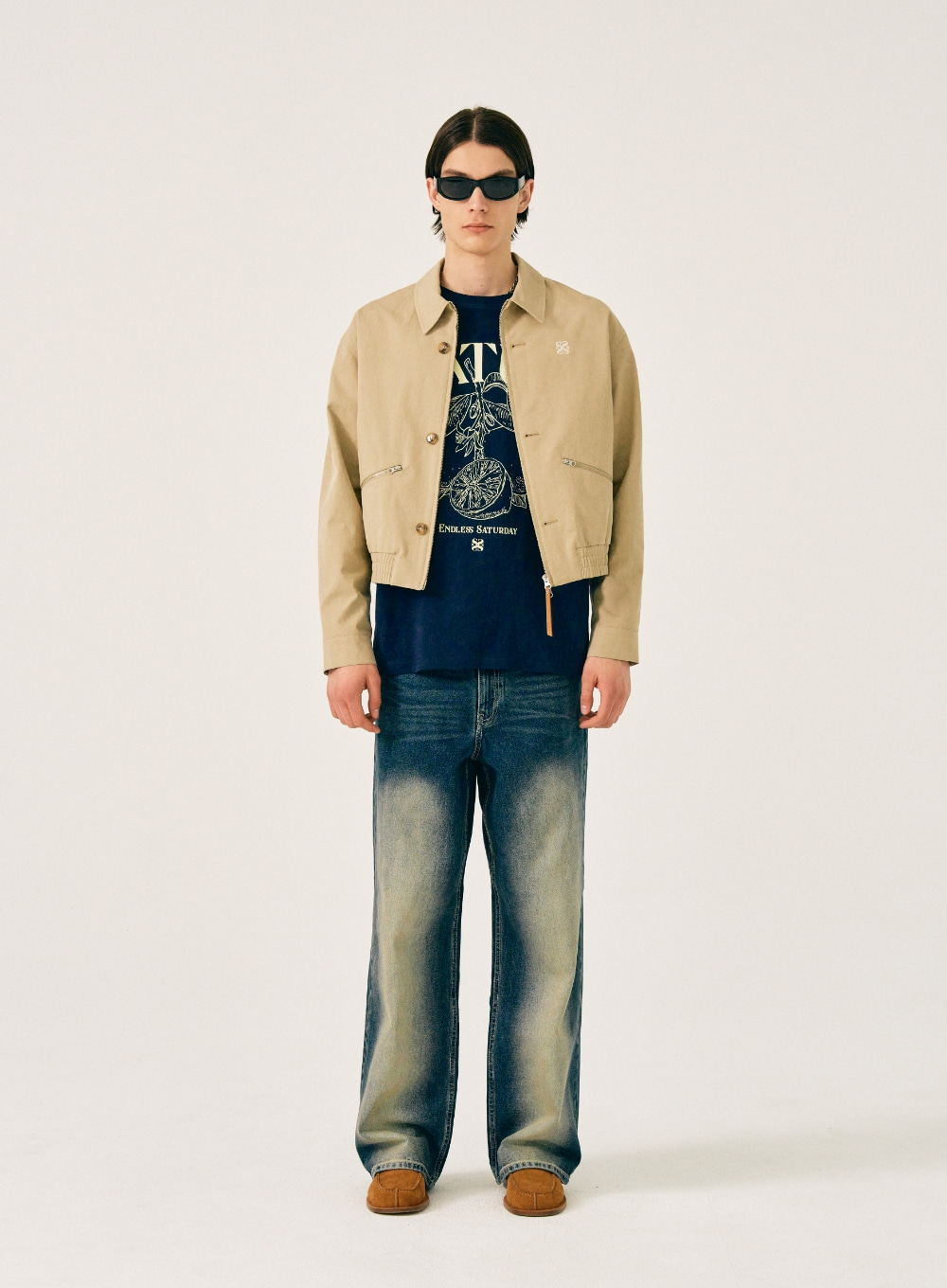 Teo Cotton Collar Short Jacket - Natural Beige