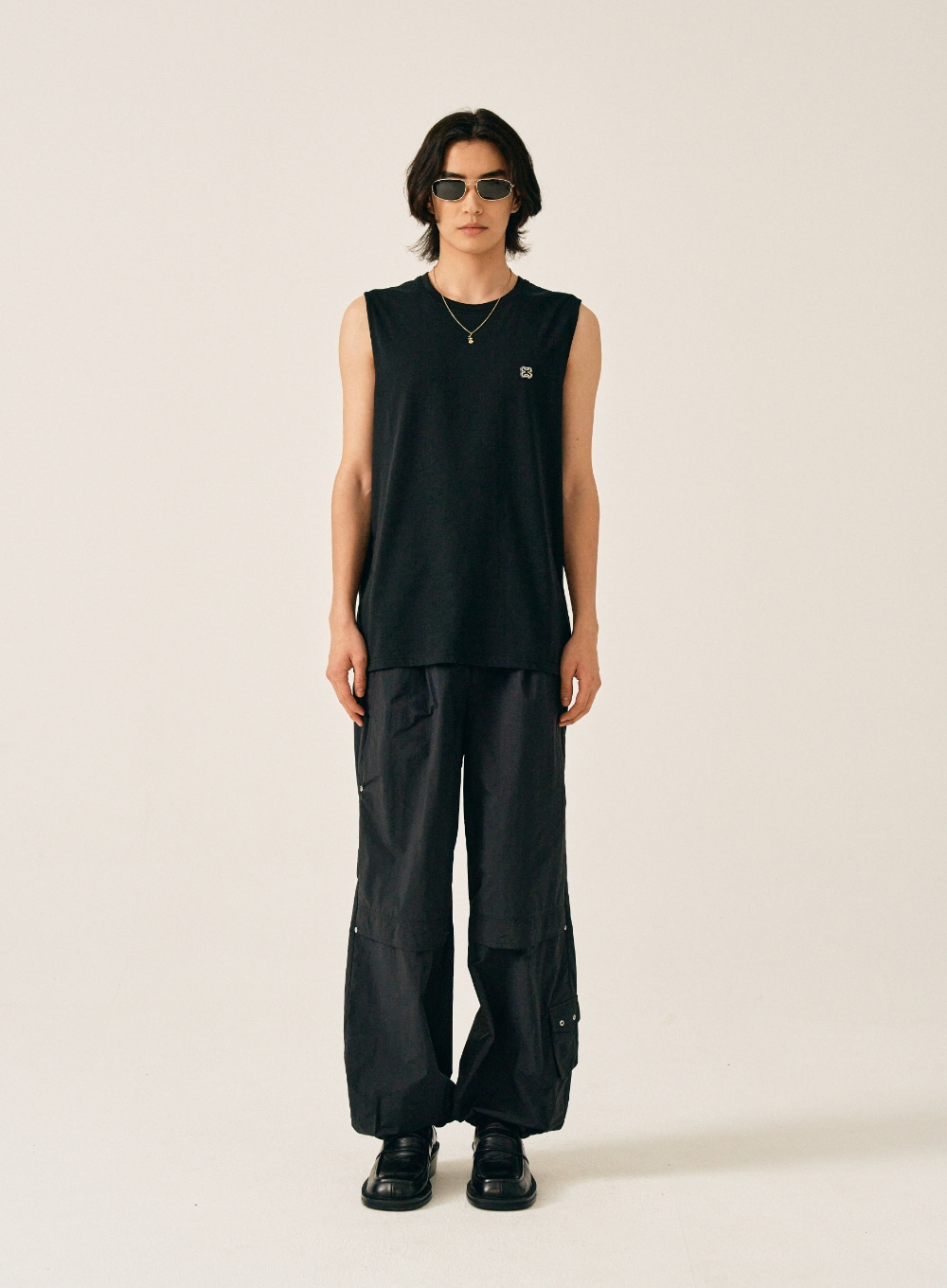All Day Crew Neck Layered Sleeveless Top - Classic Black