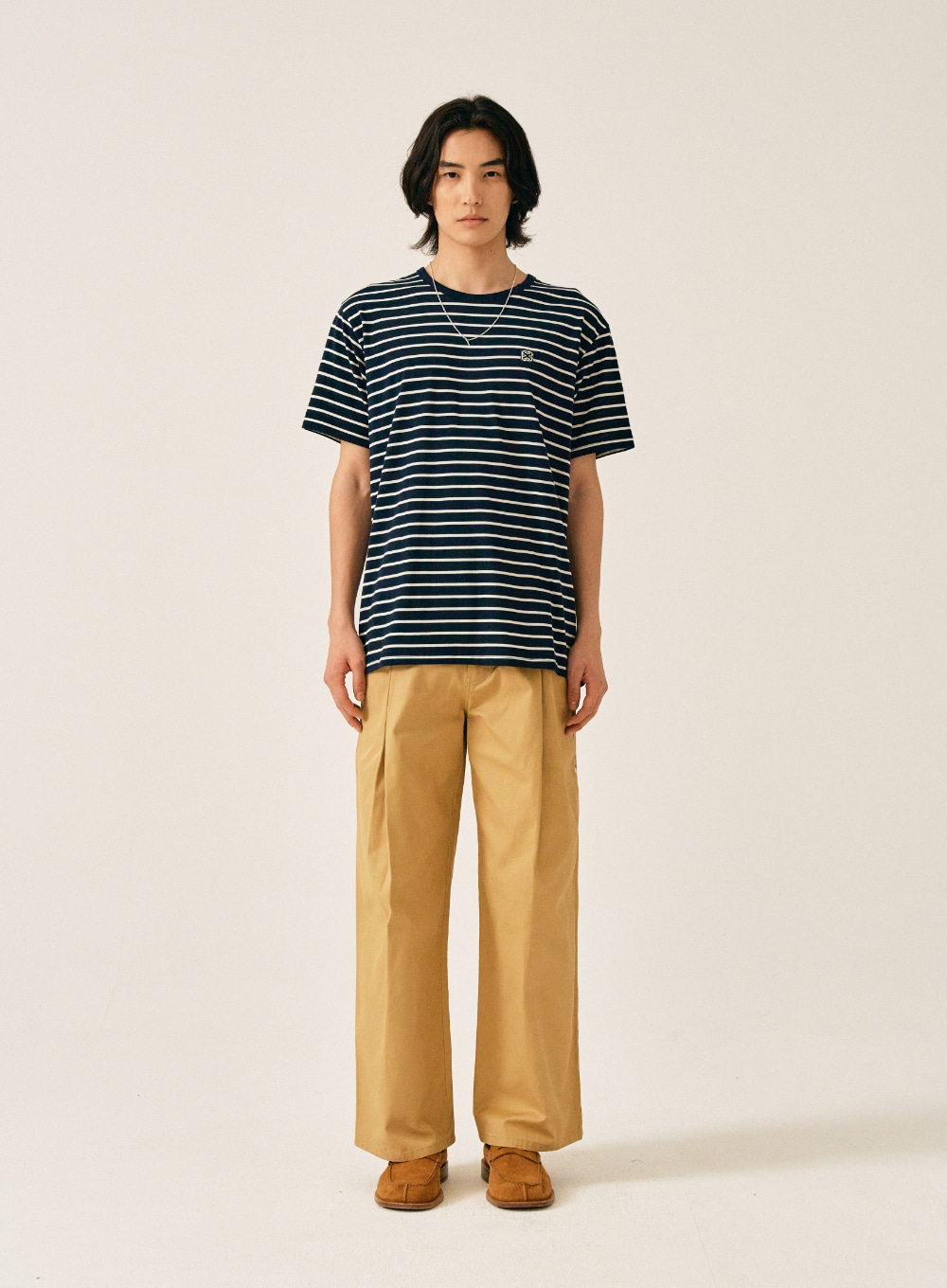 All Day Cotton Stripe T-Shirt - Classic Navy