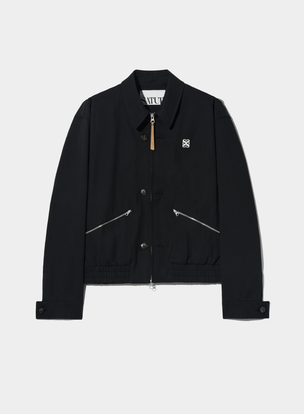 Teo Cotton Collar Short Jacket - Resort Black