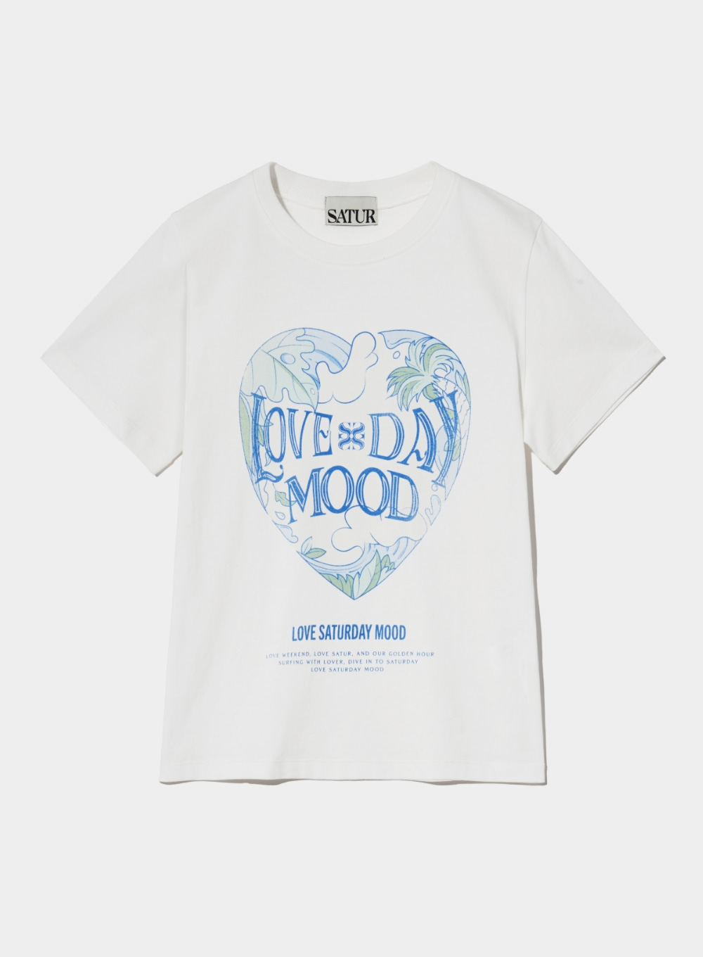 (W) Love Day Mood Ocean Graphic T-Shirt - Clean White