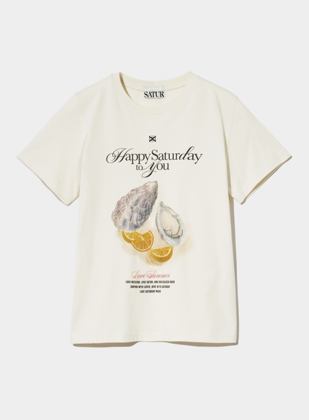 (W) Oyster Graphic T-Shirt - Retro Ivory