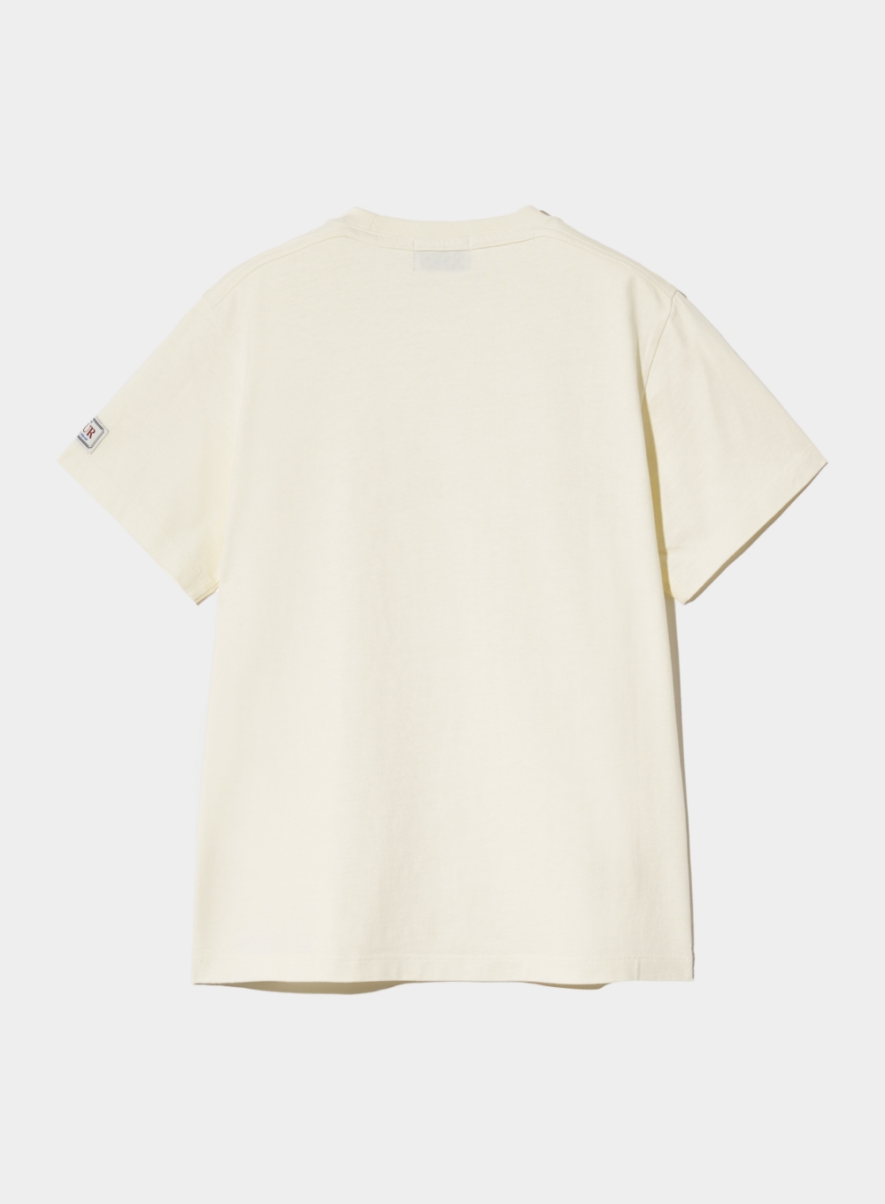 [5월 14일 예약배송] (W) Bon Voyage Raw-Cut Applique T-Shirt - Cream Ivory