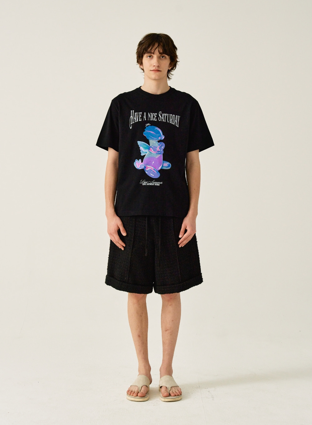 Blue Dragon Balloon Graphic T-Shirt - Newtro Black