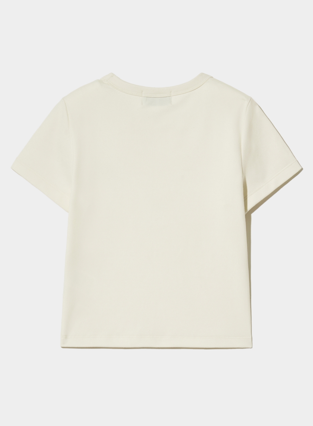 (W) Essential Basic Logo T-Shirt - Cream Ivory