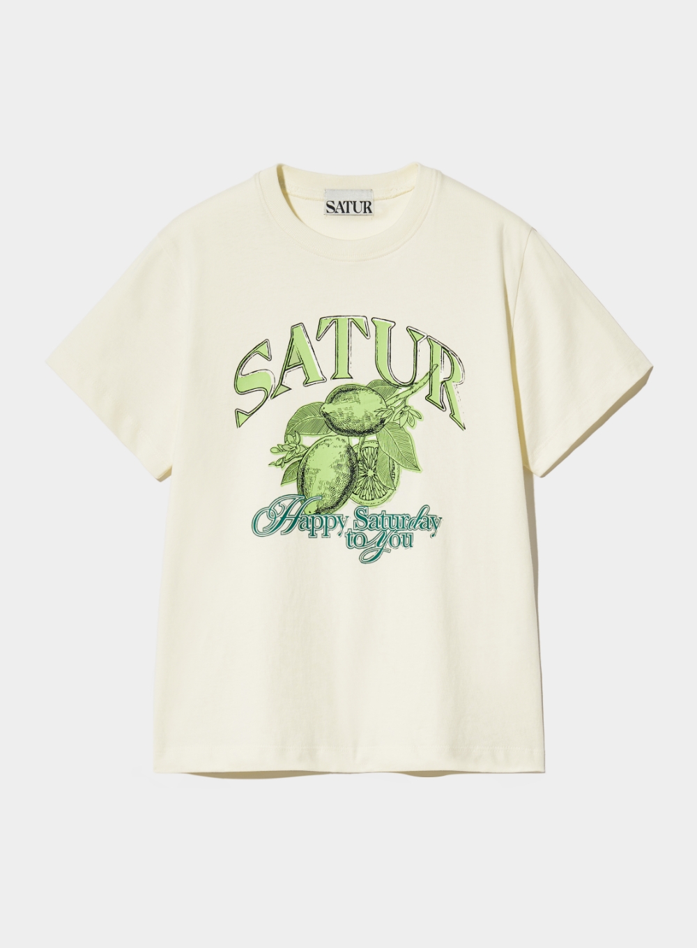 [6월 17일 예약배송] (W) Citron Summer Graphic T-Shirt - Saturday Ivory