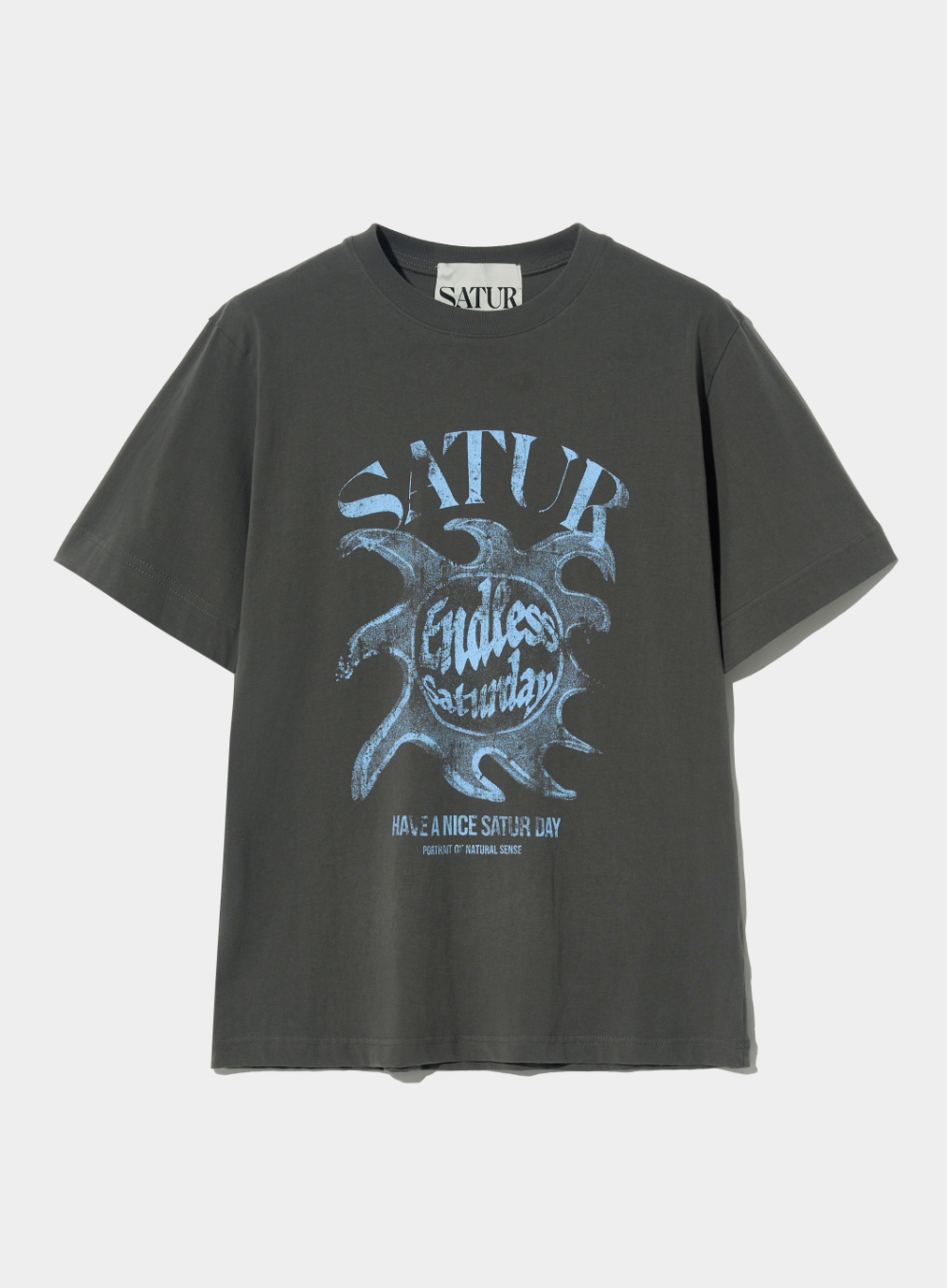 [6월 7일 예약배송] [익스클루시브] Sun Retro Graphic T-Shirts - Charcoal Blue