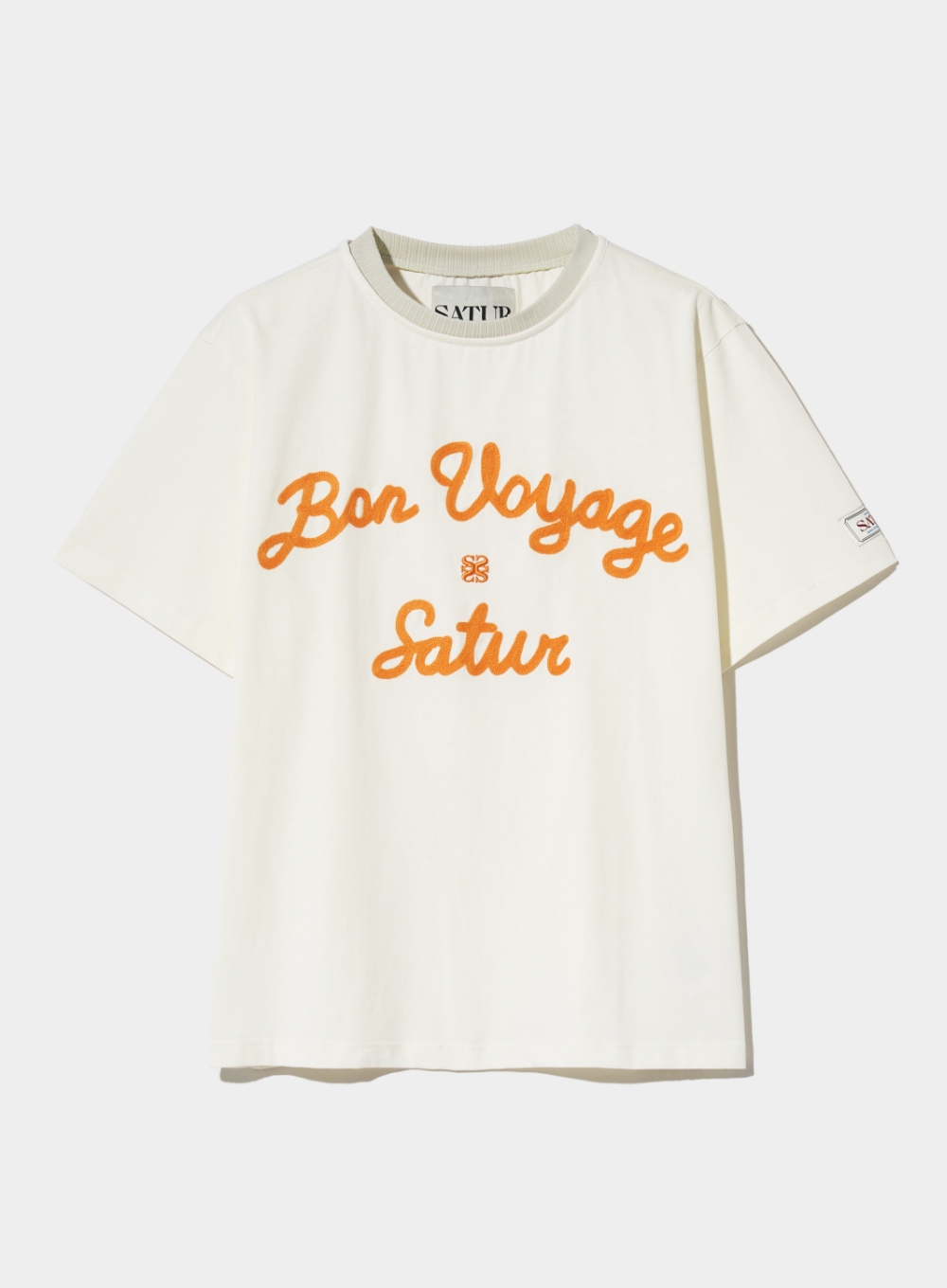 [6월 7일 예약배송] Satur Logo Voyage T-Shirts - Ivory Orange
