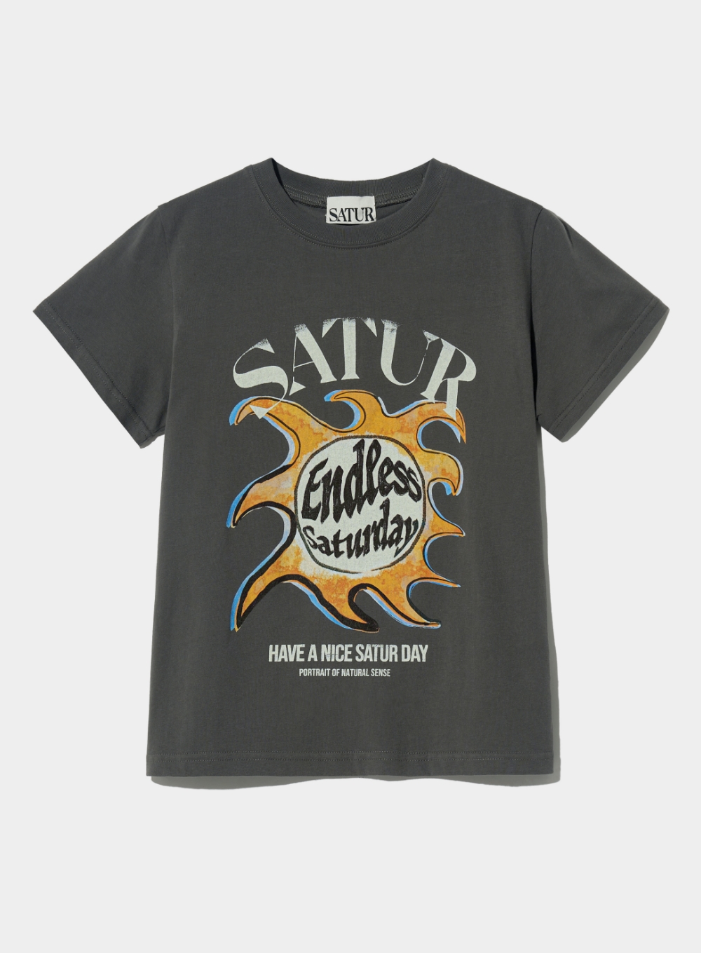 [6월 7일 예약배송] (W) Sun Retro Graphic T-Shirts - Retro Charcoal
