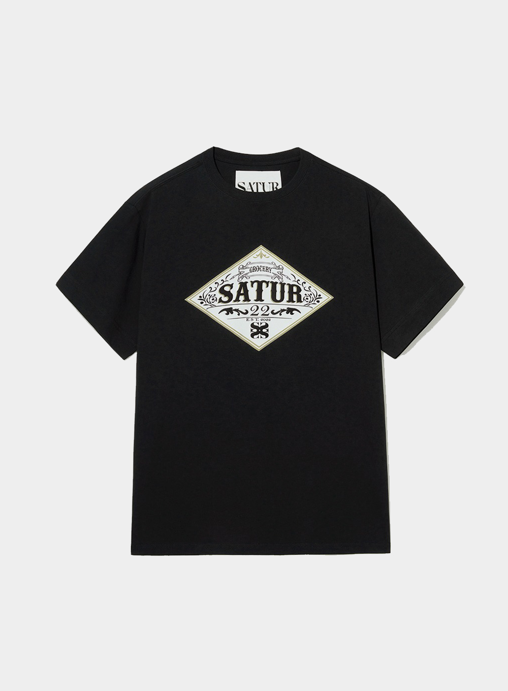 Saturday Tonic Vintage Label Graphic T-Shirts Classic Black