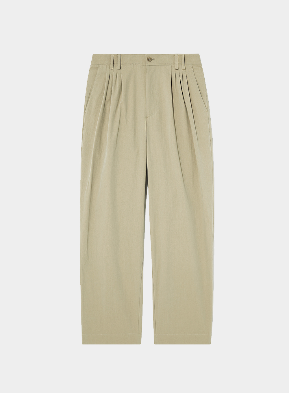 Essential Five Tuck Pleats Pants - Olive Khaki