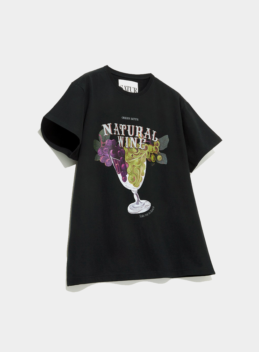 Daytime Pairing Retro Wine Graphic T-Shirts Classic Black