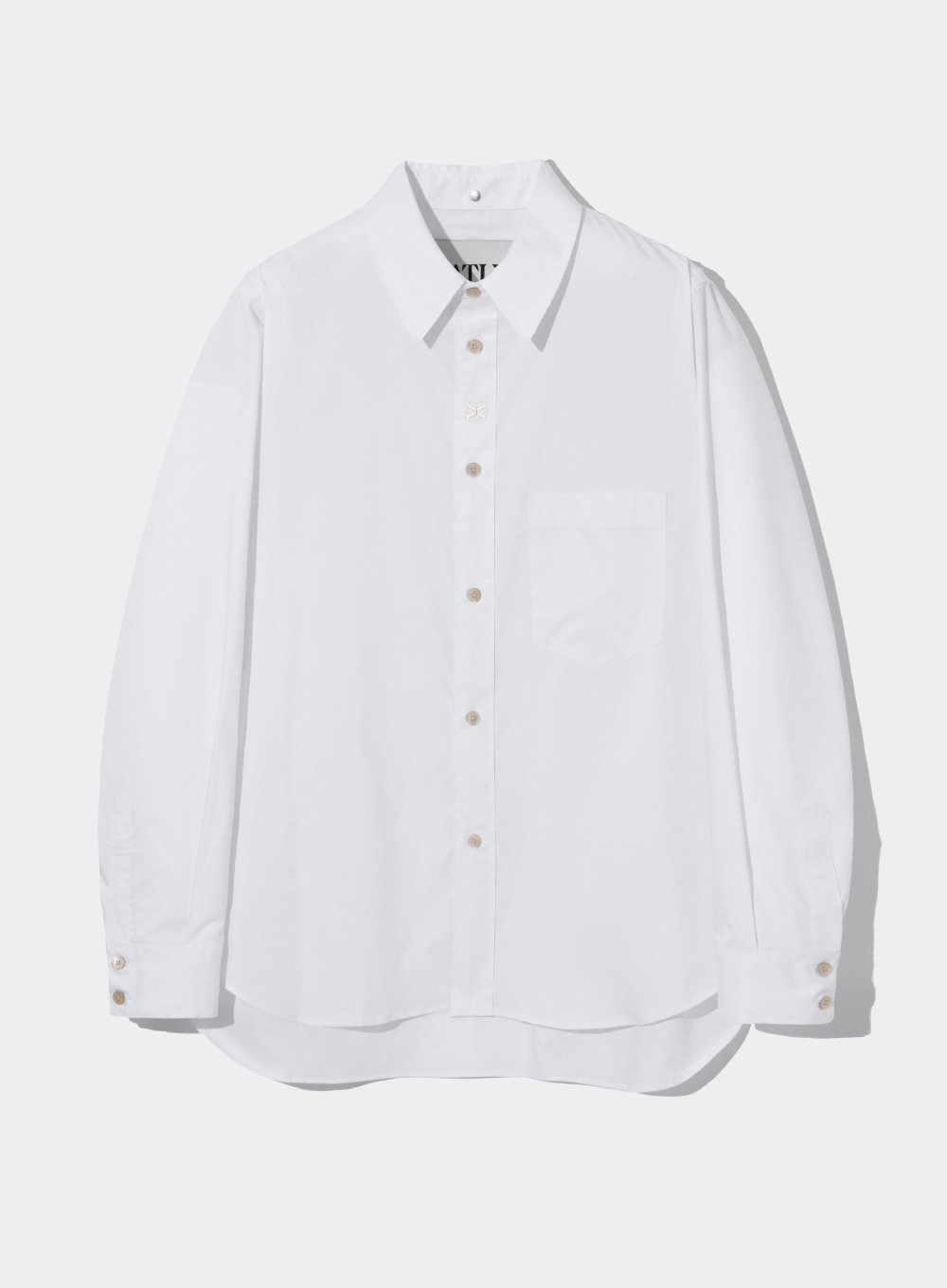 [4월 13일 예약배송]Satur All Day Logo Basic Shirts - Classic White