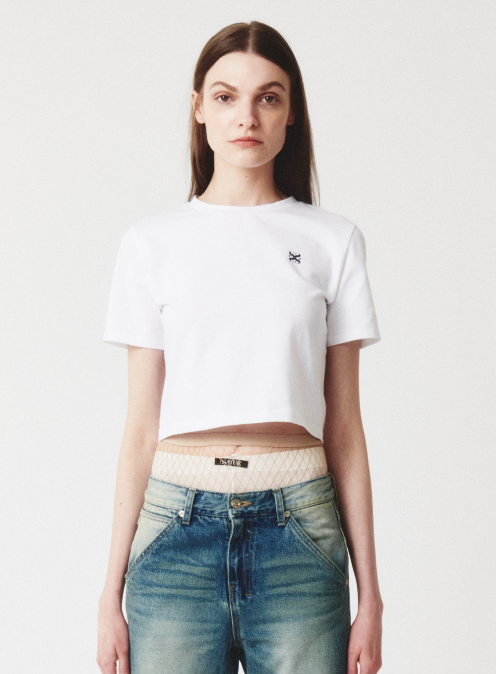 Vinci Basic Crop T-Shirts - Pure White