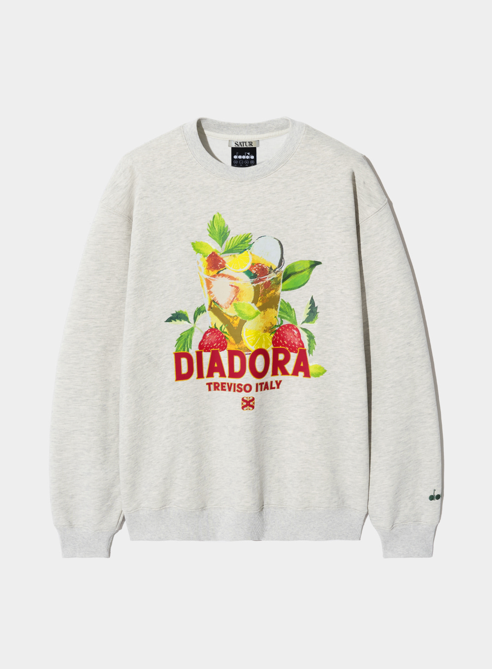 [Satur X Diadora] Signature Artwork Graphic Sweatshirt - Melange Gray