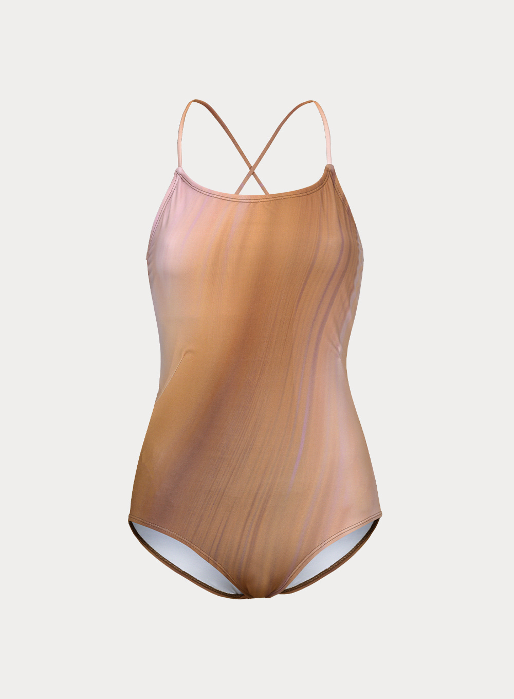[PISCESS X SATUR WOMAN]Wave One-Piece Swimsuit - Brown