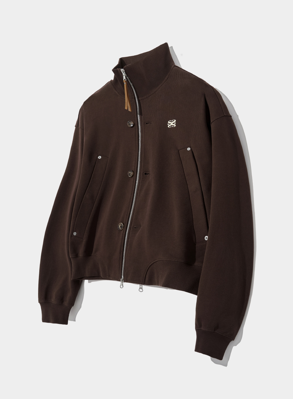 Teo Cotton All Day Full Zip-Up - Heritage Brown
