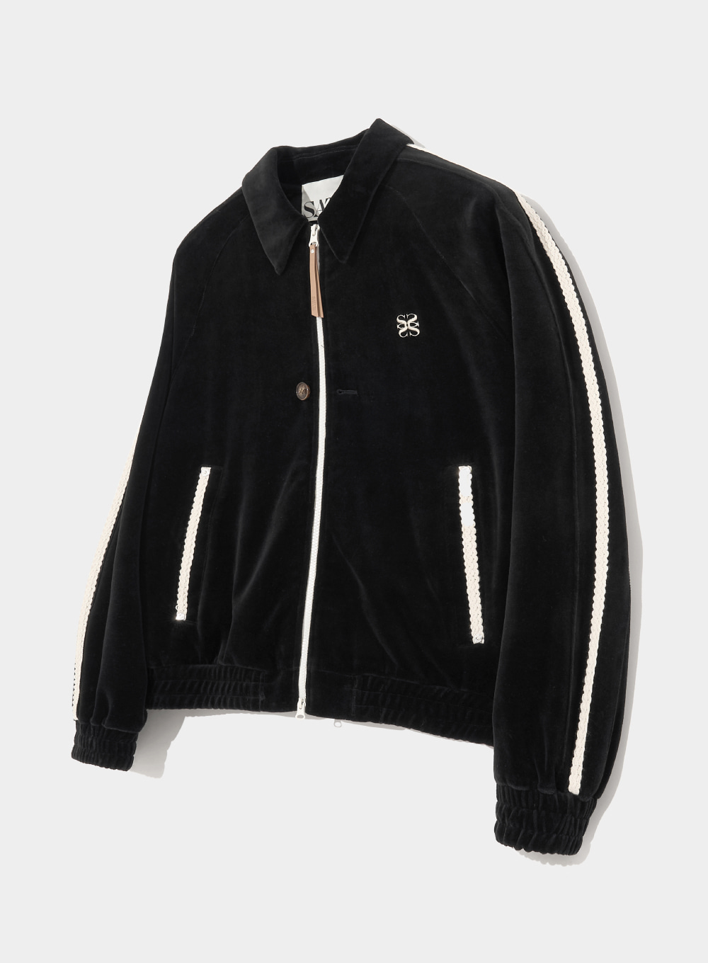 Lawton Velour Collar Jacket - Velor Black