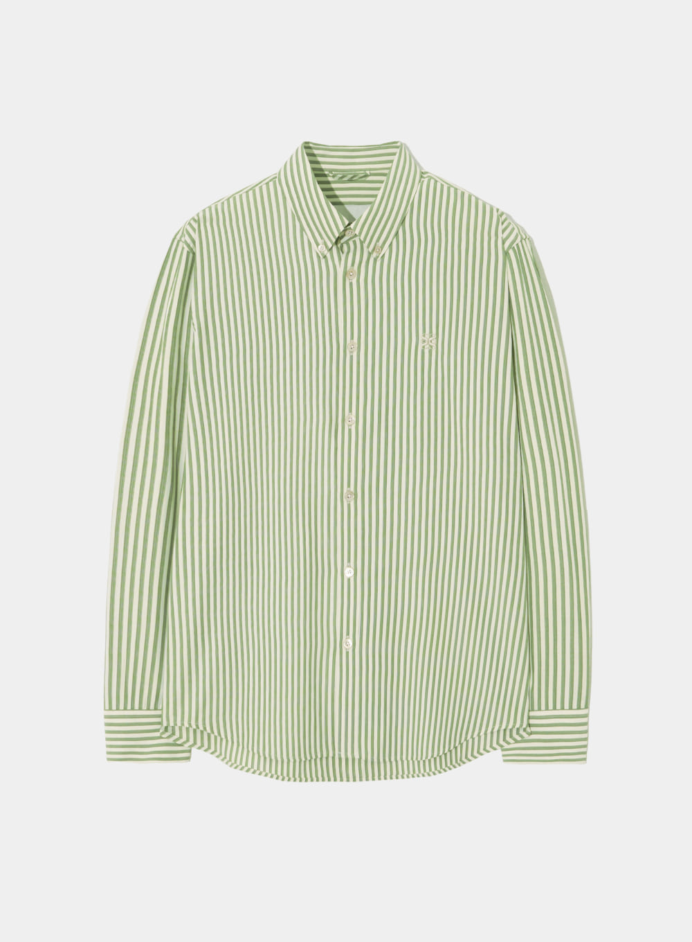 Satur All Day Stripe Basic Shirts - Natural Green