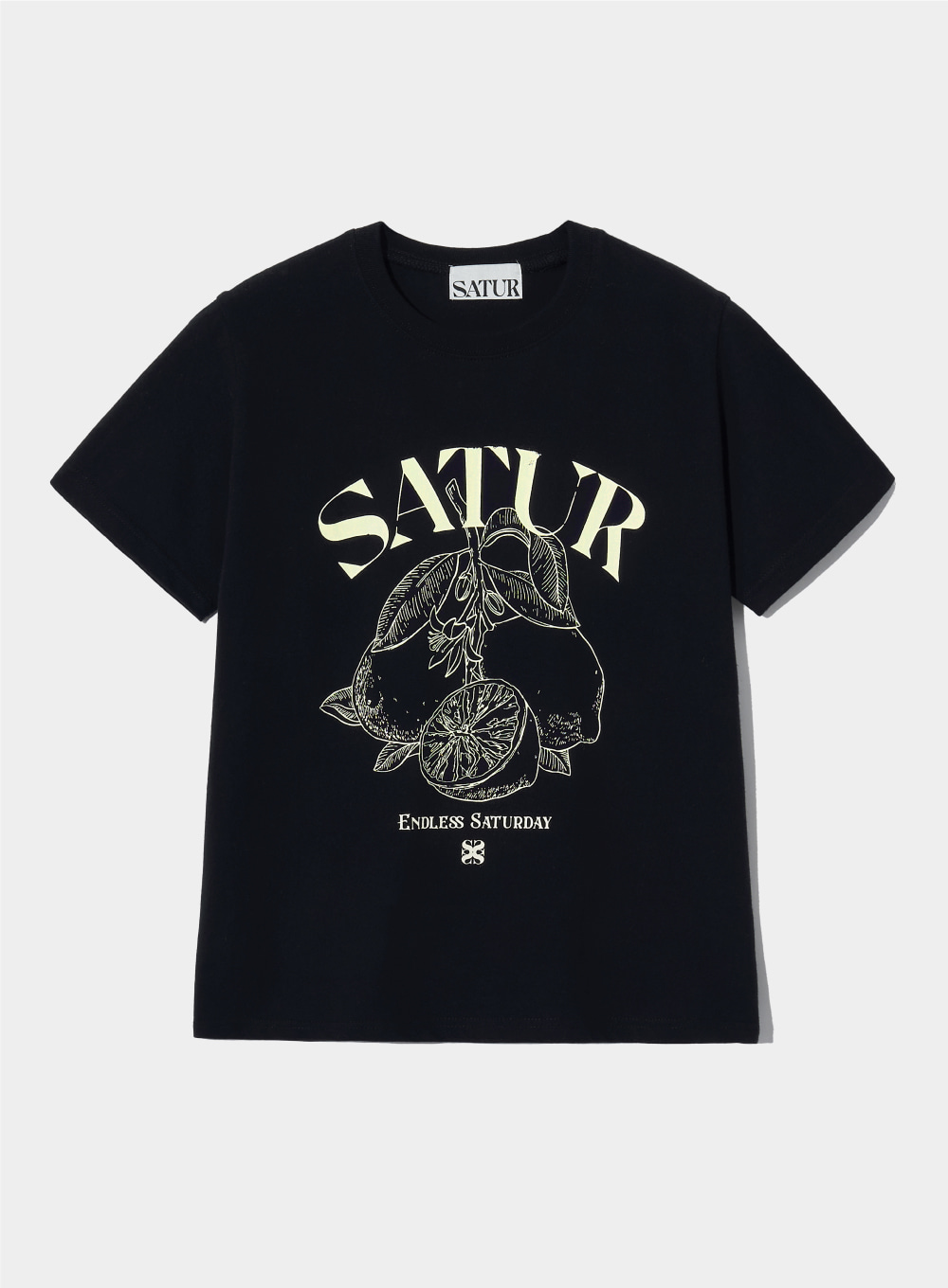 (W) Cafri Citron Drawing Summer Graphic T-Shirts - Classic Black