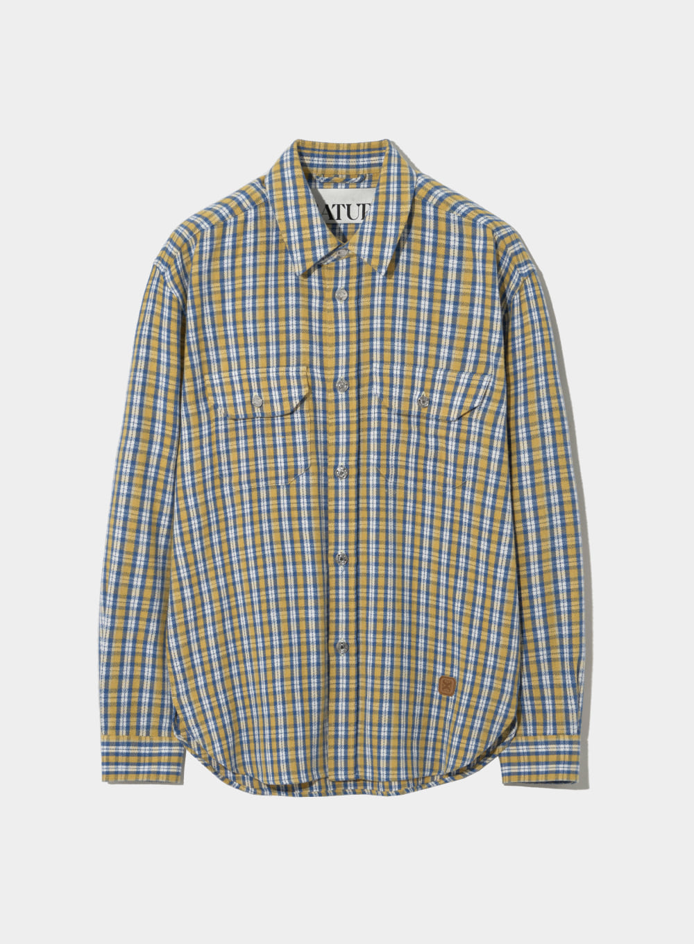 Double Pocket Flannel Check Shirts - Mustard Yellow