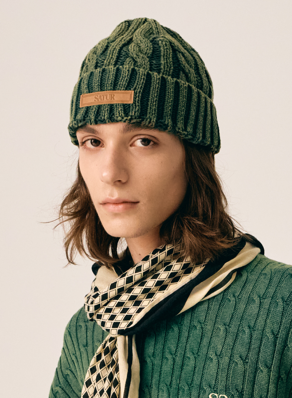 Logo Wappen Dyed Beanie - Washed Green