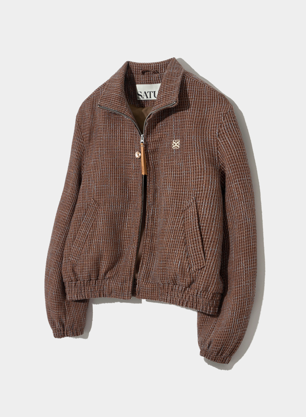 Lecce Tweed Zip-Up Jacket - Heritage Brown