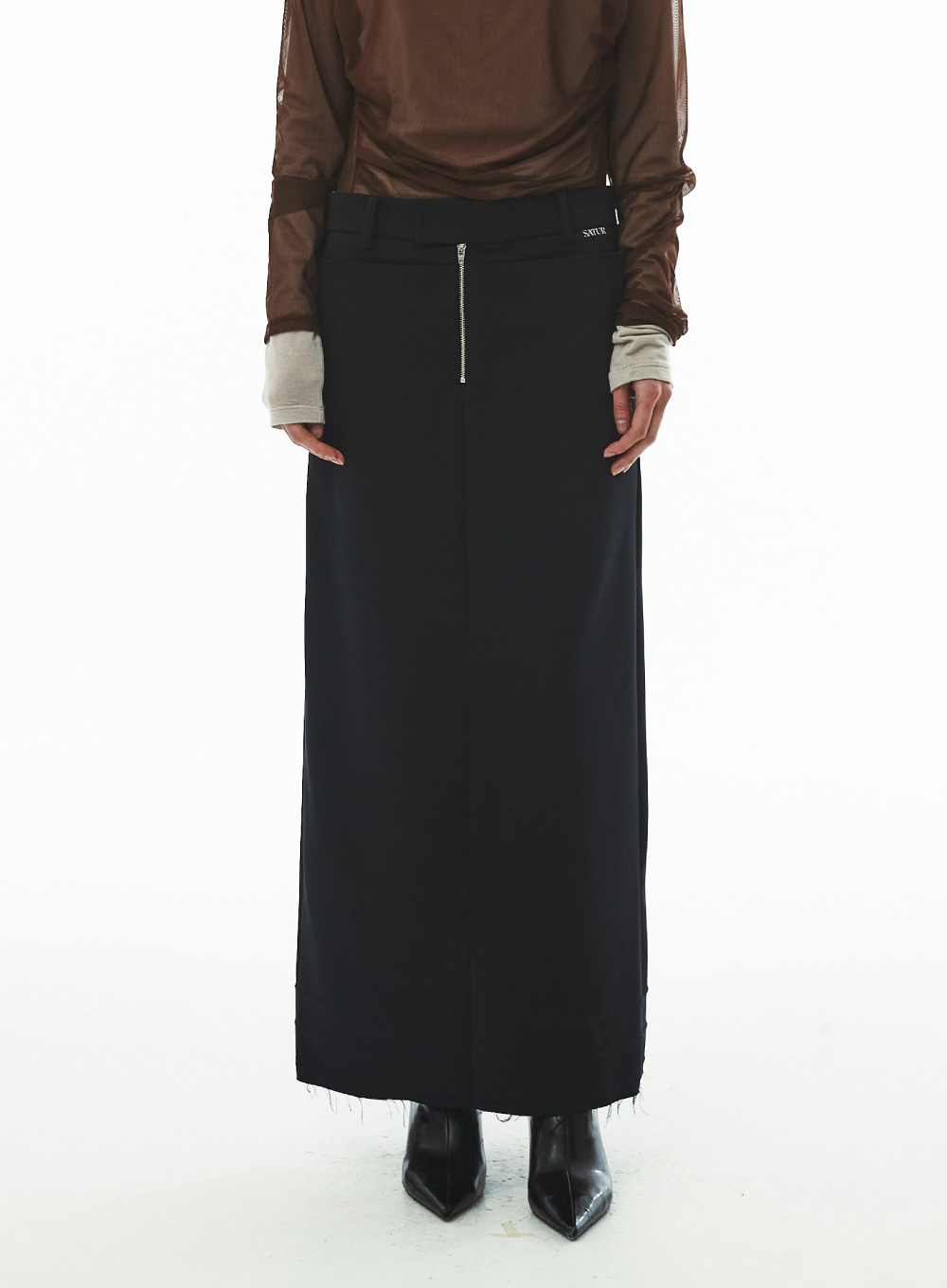 Slope Lowrise Pocket Maxi Skirt - Dark Navy