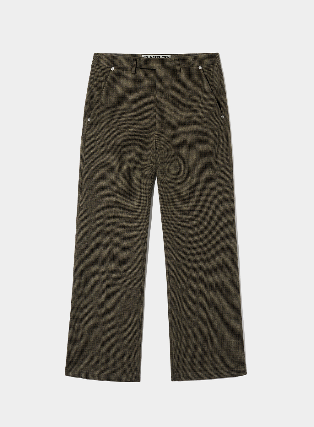 [10월 13일 예약배송] Check Wool Blend Flare Pants - Heritage Brown